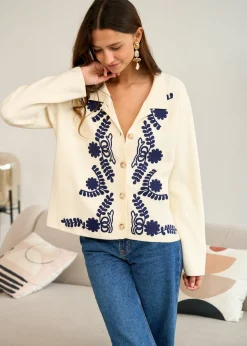 Best Motus Boutique Gilet Livia BeigeMarine-GiletLivia