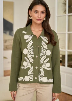 Cheap Motus Boutique Gilet Livia KakiEcru-GiletLivia