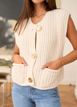 Best Sale Motus Boutique Gilet Lola Ecru-GiletLola