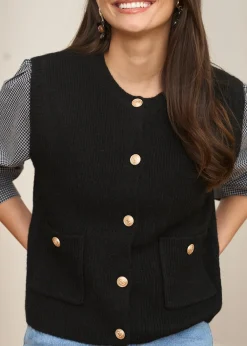 Outlet Motus Boutique Gilet Léon Noir-GiletLéon
