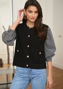 Outlet Motus Boutique Gilet Léon Noir-GiletLéon