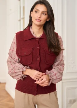 Shop Motus Boutique Gilet Olga Bordeaux-GiletOlga