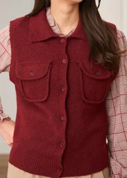 Shop Motus Boutique Gilet Olga Bordeaux-GiletOlga