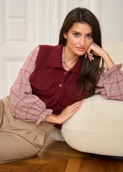 Shop Motus Boutique Gilet Olga Bordeaux-GiletOlga