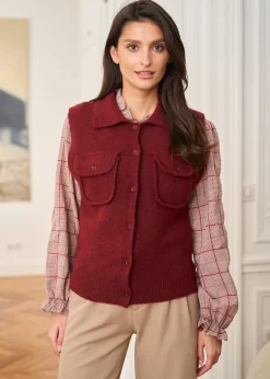 Shop Motus Boutique Gilet Olga Bordeaux-GiletOlga