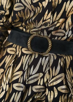 Outlet Motus Boutique Jupe Alice ImpriméDoréFondNoir-JupeAlice