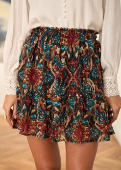 Store Motus Boutique Jupe Lou MotifCamelVertNoir-JupeLou