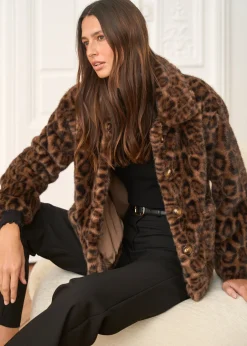 Clearance Motus Boutique Manteau Camille LéopardMarron-ManteauCamille
