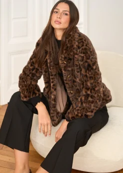 Clearance Motus Boutique Manteau Camille LéopardMarron-ManteauCamille
