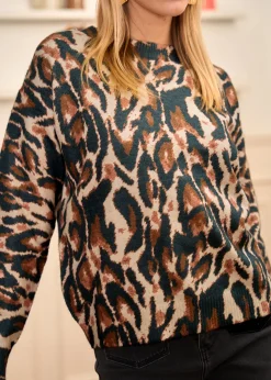 Fashion Motus Boutique Pull Isée AnimalFondEcru-PullIsée