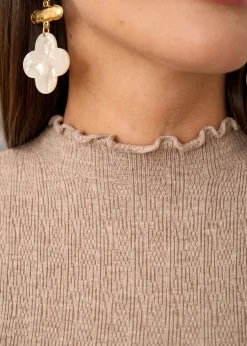Fashion Motus Boutique Pull Léana Taupe-PullLéana