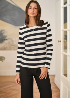 Best Sale Motus Boutique Pull Lola RayéNoirEcru-PullLola