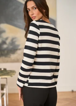 Best Sale Motus Boutique Pull Lola RayéNoirEcru-PullLola