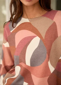 Online Motus Boutique Pull Noa ImpriméRoseCamelRouille-PullNoa