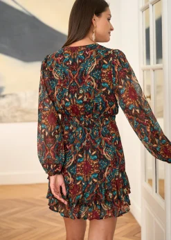 Shop Motus Boutique Robe Léa ImpriméFondNoir-RobeLéa