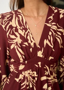 Best Motus Boutique Robe Léane BordeauxBeige-RobeLéane