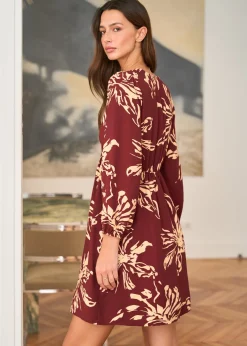 Best Motus Boutique Robe Léane BordeauxBeige-RobeLéane