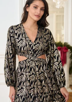 Hot Motus Boutique Robe Manon ImpriméDoréFondNoir-RobeManon