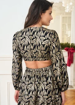 Hot Motus Boutique Robe Manon ImpriméDoréFondNoir-RobeManon