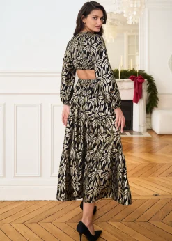 Hot Motus Boutique Robe Manon ImpriméDoréFondNoir-RobeManon