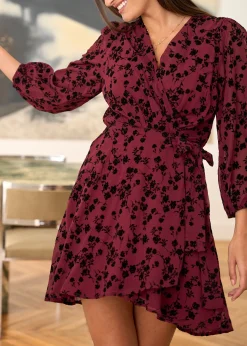 Fashion Motus Boutique Robe Mila FleuriBordeauxNoir-RobeMila