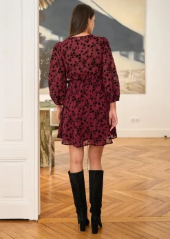 Fashion Motus Boutique Robe Mila FleuriBordeauxNoir-RobeMila