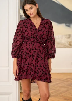 Fashion Motus Boutique Robe Mila FleuriBordeauxNoir-RobeMila