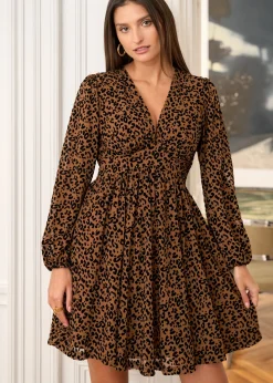 Discount Motus Boutique Robe Océane LéopardCamel-RobeOcéane