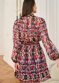 Cheap Motus Boutique Robe Rozen ImpriméFondNoir-RobeRozen