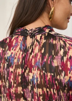 Cheap Motus Boutique Robe Rozen ImpriméFondNoir-RobeRozen