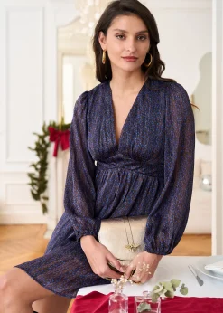 Clearance Motus Boutique Robe Zoé ImpriméMarronBleu-RobeZoé