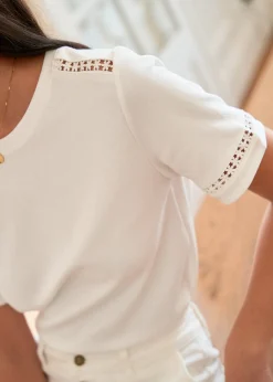 Discount Motus Boutique T-Shirt Figari Ecru-T-ShirtFigari