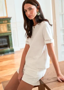 Discount Motus Boutique T-Shirt Figari Ecru-T-ShirtFigari