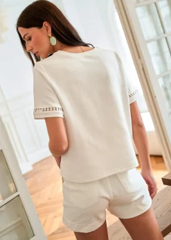 Discount Motus Boutique T-Shirt Figari Ecru-T-ShirtFigari