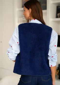 Shop Motus Boutique Veste Ayla Marine-GiletAyla