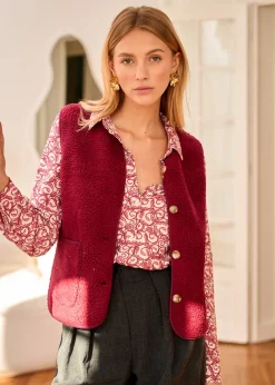 Shop Motus Boutique Veste Ayla Bordeaux-GiletAyla