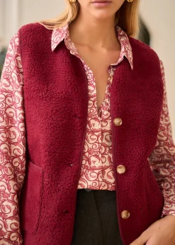 Shop Motus Boutique Veste Ayla Bordeaux-GiletAyla
