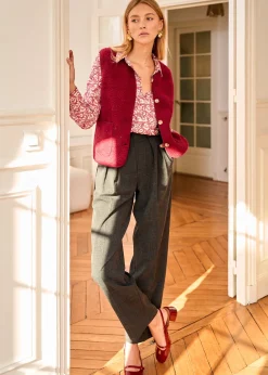 Shop Motus Boutique Veste Ayla Bordeaux-GiletAyla