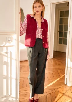 Shop Motus Boutique Veste Ayla Bordeaux-GiletAyla