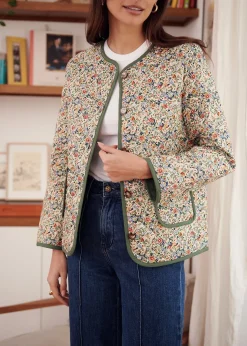 Cheap Motus Boutique Veste Edith ImpriméFleurifondbeige-VesteEdith