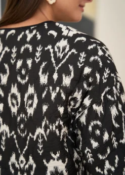 Shop Motus Boutique Veste Gaelle MotifsNoirsÉcru-VesteGaelle