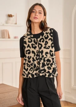 Discount Motus Boutique Veste Harris LéopardNoirBeige-GiletHarris