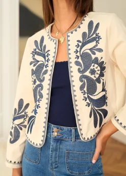 Hot Motus Boutique Veste Oriane EcruMarine-VesteOriane
