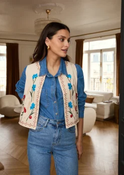 Best Sale Motus Boutique Veste Rico Beige-GiletRico
