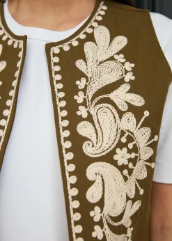 Cheap Motus Boutique Veste Saphia KakiEcru-GiletSaphia